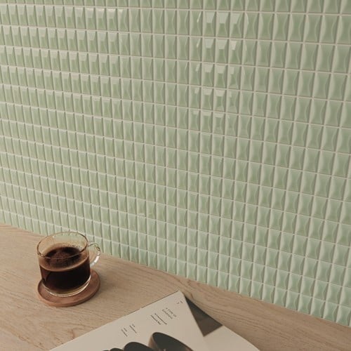 3D Bars Bevel Jade Gloss 12,5x25