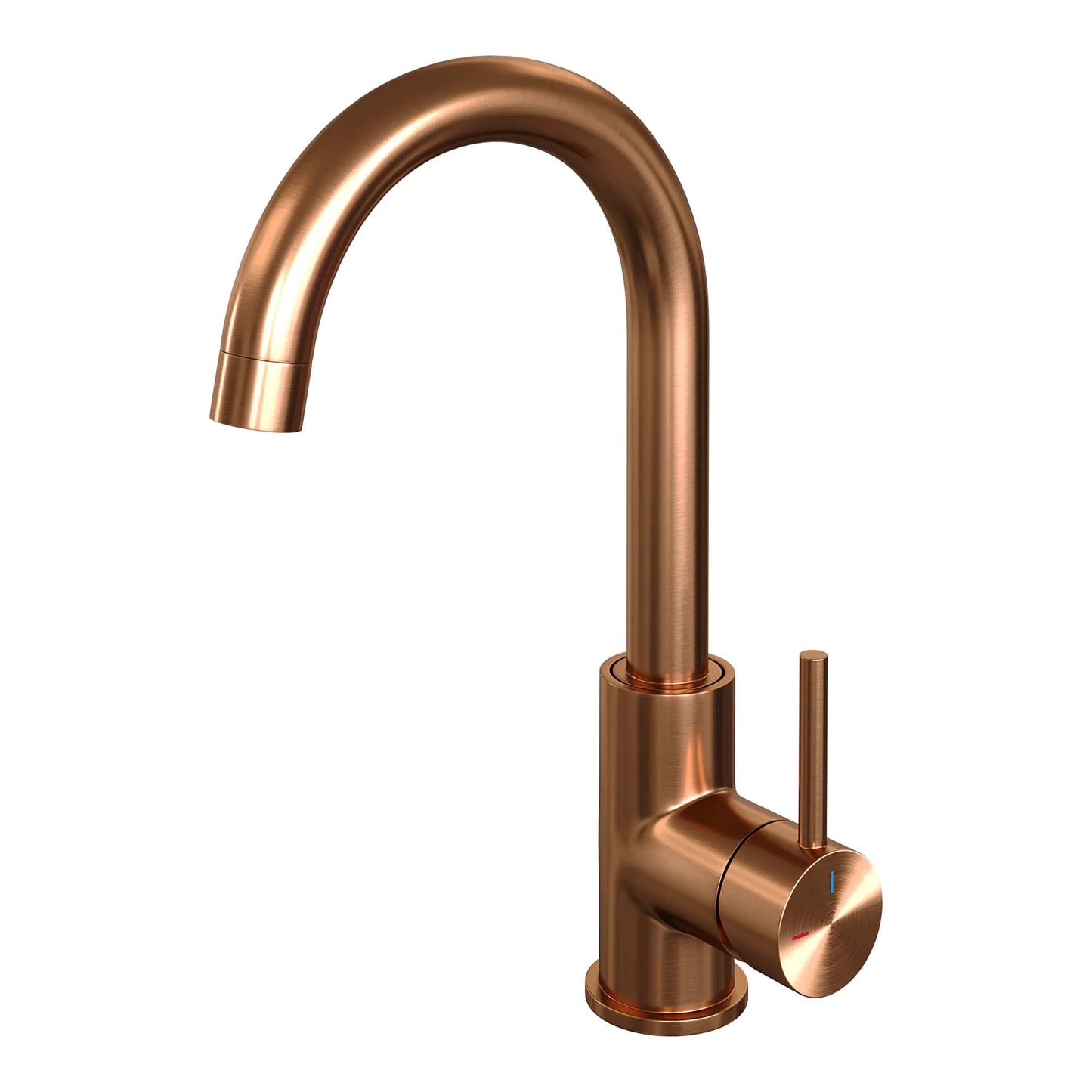 BRAUER Copper Edition hoge opbouw wastafelmengkraan met draaibare ronde uitloop model A koper geborsteld PVD