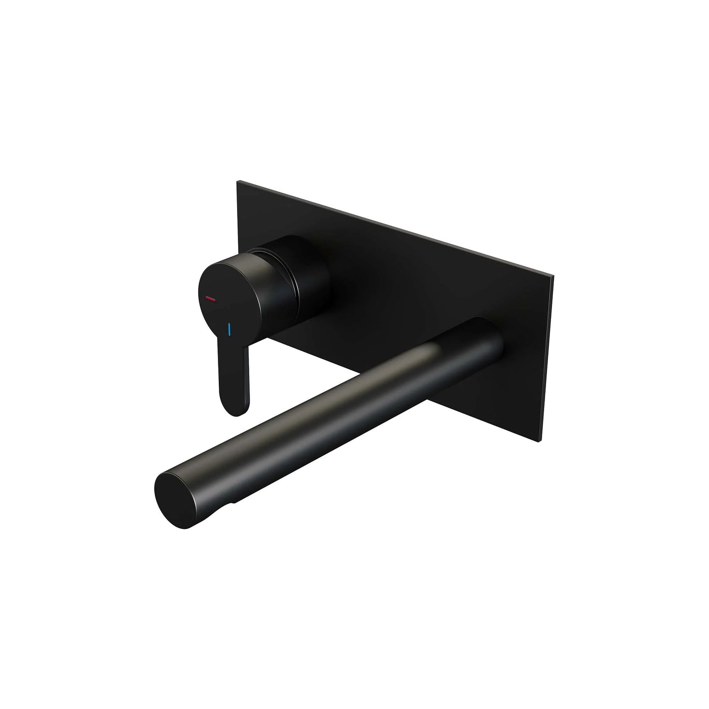 BRAUER Black Edition inbouw wastafelmengkraan met rechte uitloop en afdekplaat model D2 mat zwart