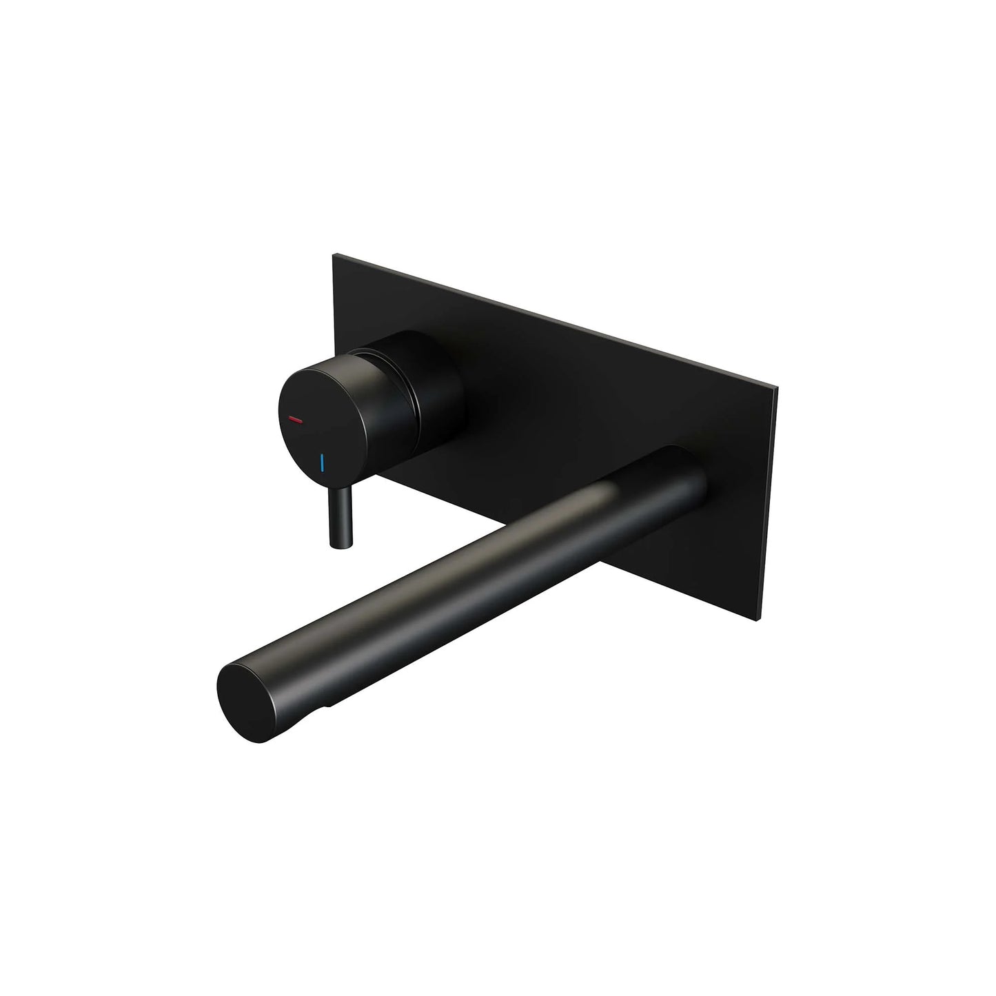 BRAUER Black Edition inbouw wastafelmengkraan met rechte uitloop en afdekplaat model B2 mat zwart