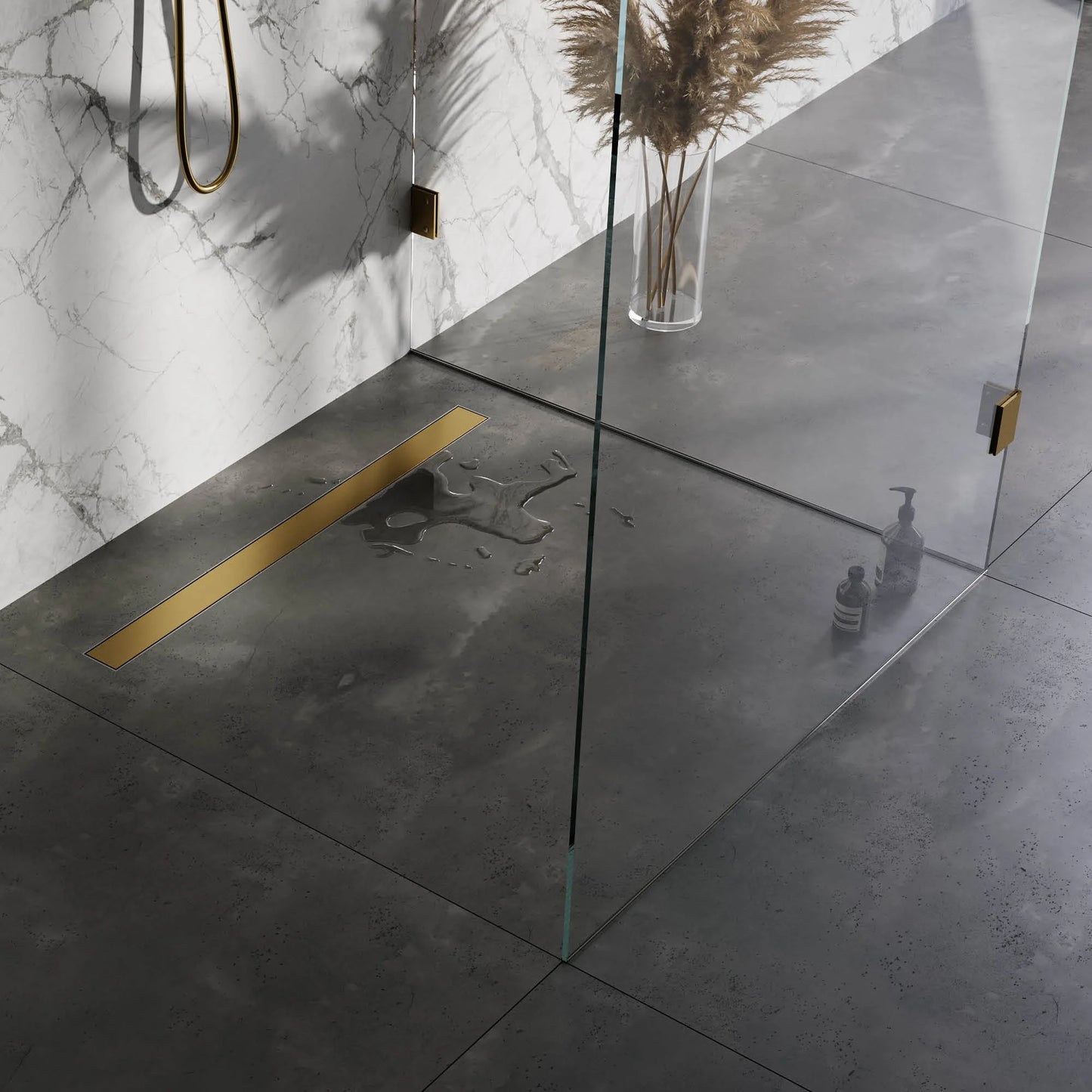 BRAUER Douchegoot met multifunctioneel rooster en flens 7 x 70 goud geborsteld PVD