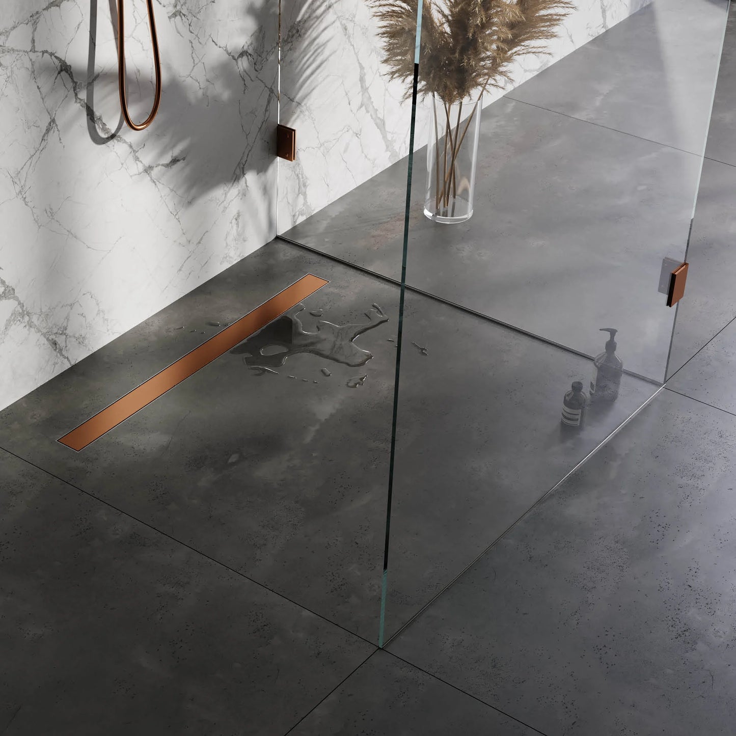 BRAUER Douchegoot met multifunctioneel rooster en flens 7 x 70 koper geborsteld PVD