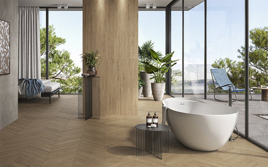 Castelvetro Unika Beige Chevron 10X60 154700