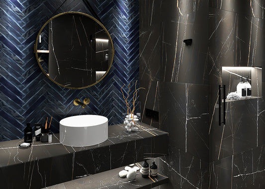 Vloertegel Marmerlook VL.600X1200 CL.SAH.NOIR R CUE 1E