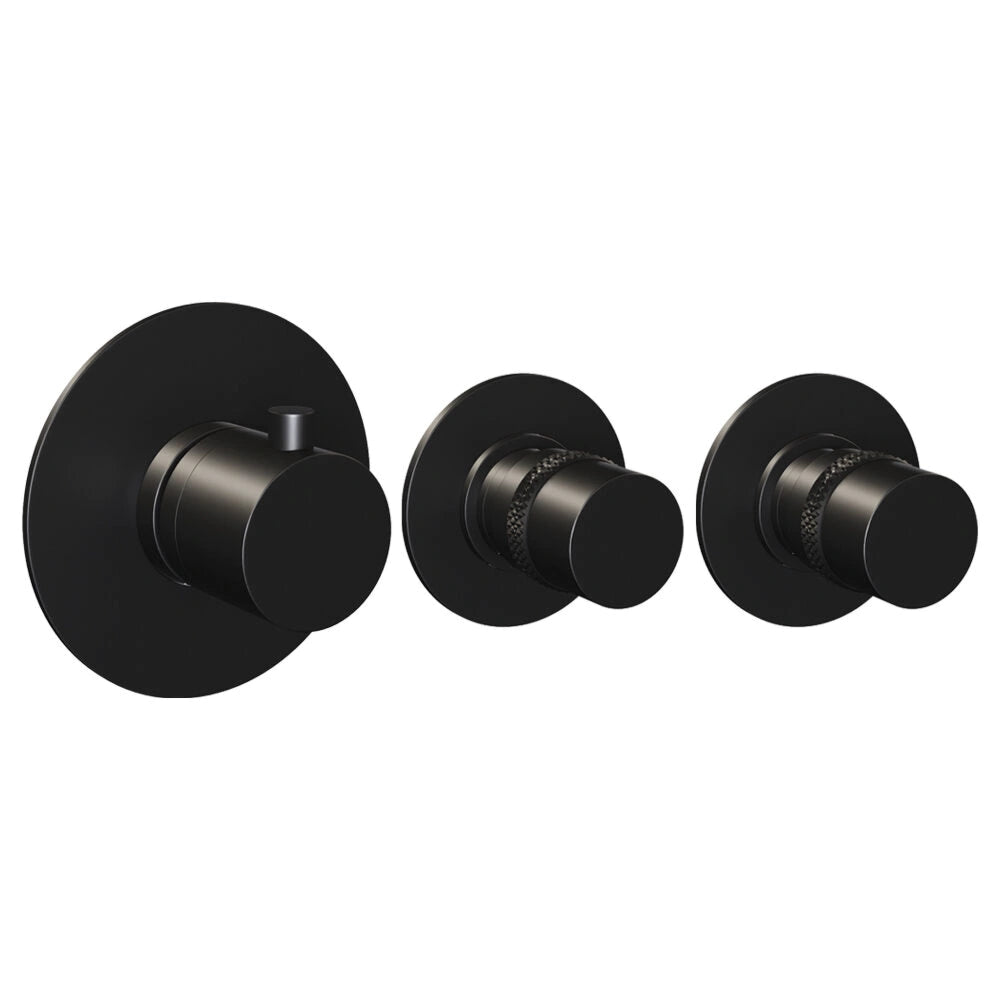 Brauer Black Edition complete inbouw regendouche met staafhanddouche, gebogen wandarm en hoofddouche 20cm set 3 zwart mat