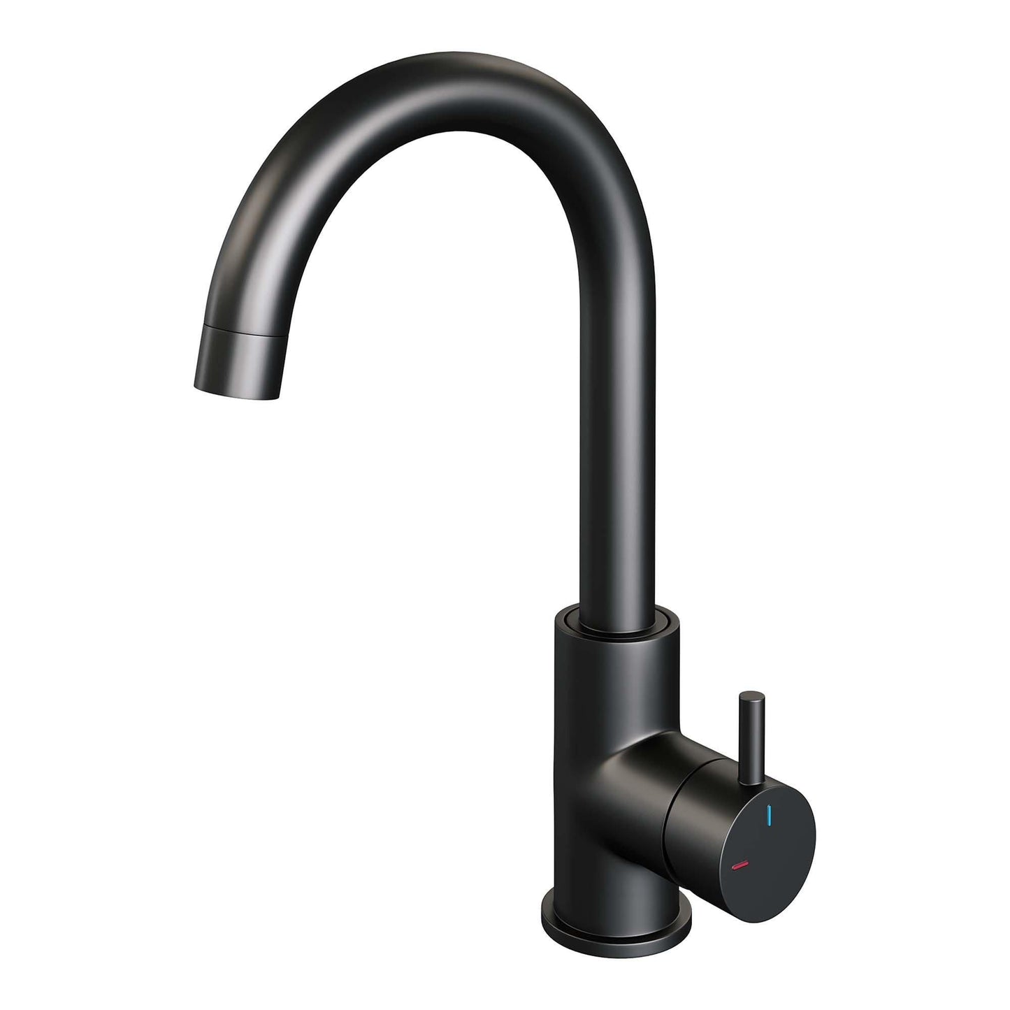 BRAUER Black Edition hoge opbouw wastafelmengkraan met draaibare ronde uitloop model B mat zwart