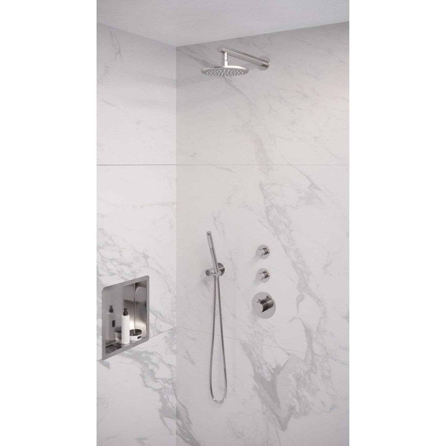Brauer Chrome Edition complete inbouw regendouche met staafhanddouche, rechte wandarm en hoofddouche 20cm set 1 chroom