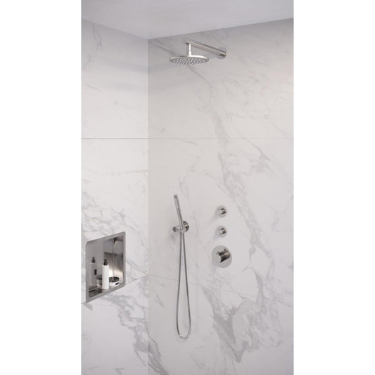 Brauer Chrome Edition complete inbouw regendouche met staafhanddouche, rechte wandarm en hoofddouche 20cm set 1 chroom