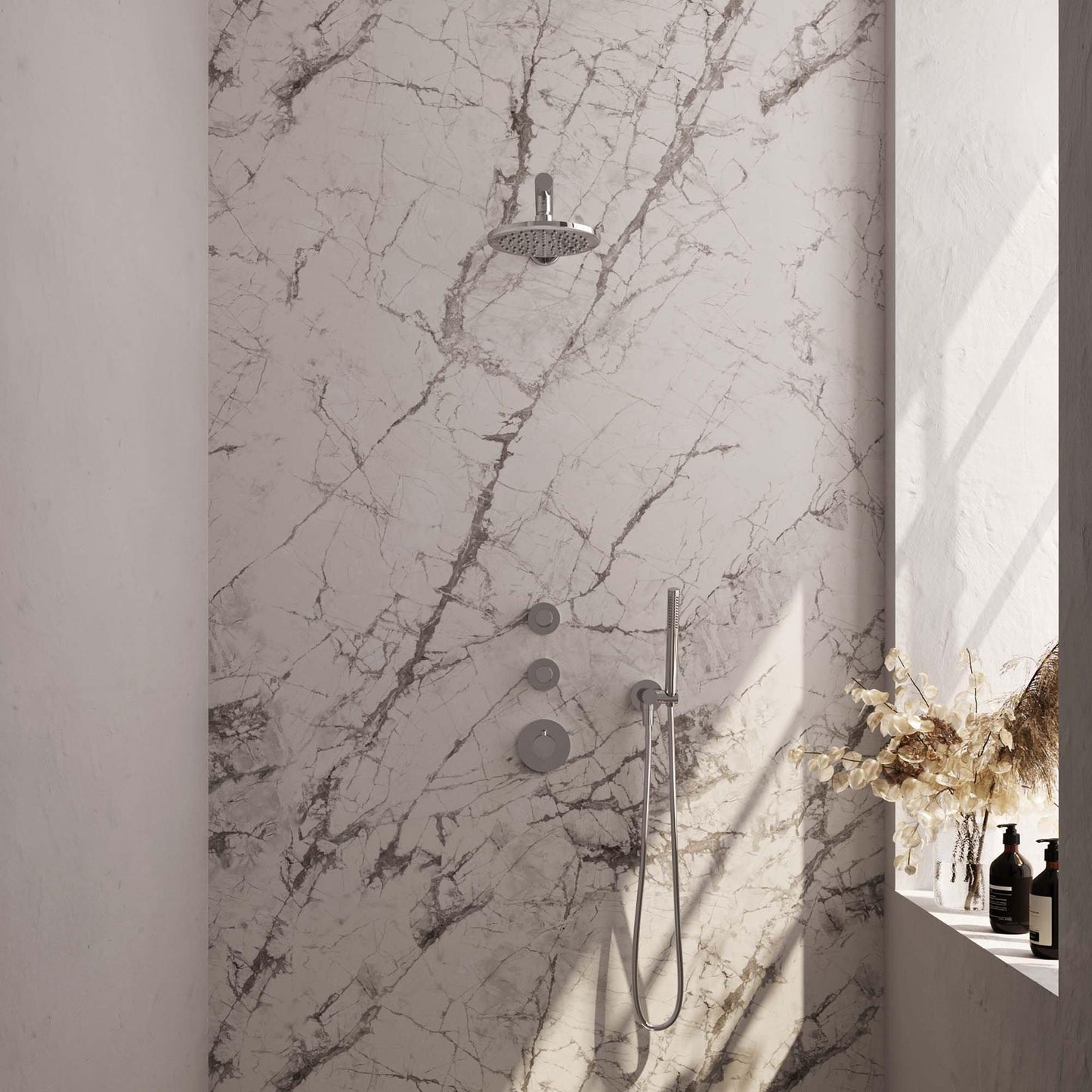 Brauer Chrome Edition complete inbouw regendouche met staafhanddouche, rechte wandarm en hoofddouche 20cm set 1 chroom