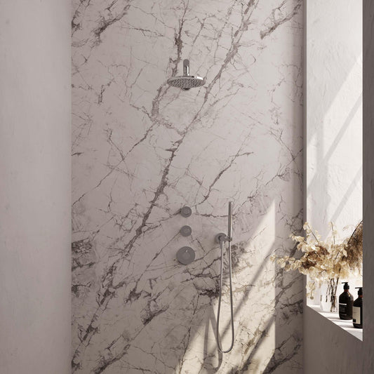 Brauer Chrome Edition complete inbouw regendouche met staafhanddouche, rechte wandarm en hoofddouche 20cm set 1 chroom