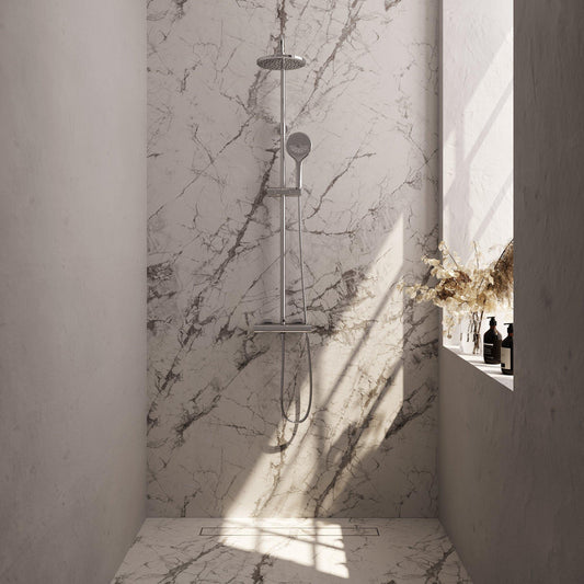 Brauer Chrome Edition opbouw regendoucheset met 3 standen handdouche en hoofddouche 20cm chroom