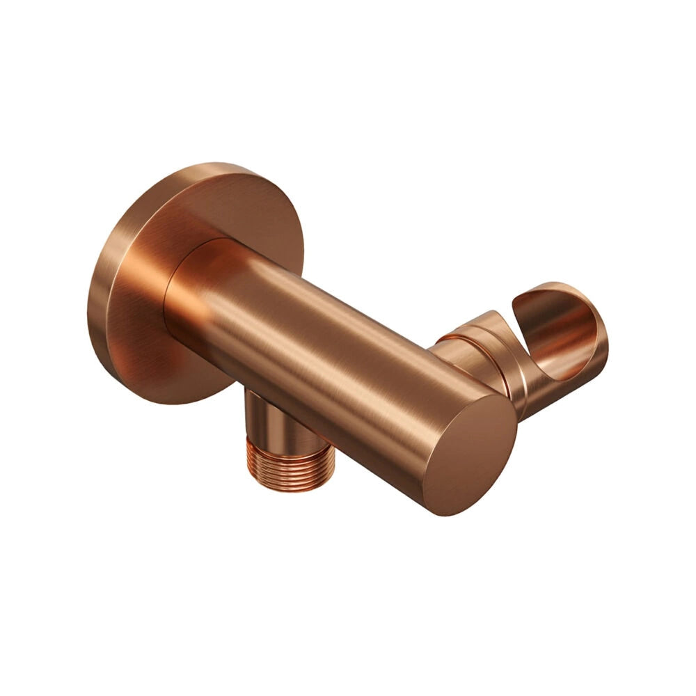 Brauer Copper Edition complete inbouw regendouche met staafhanddouche, gebogen wandarm en hoofddouche 20cm set 3 koper geborsteld PVD