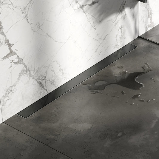 BRAUER Douchegoot met multifunctioneel rooster en flens voor wandmontage 7 x 90 gunmetal geborsteld PVD