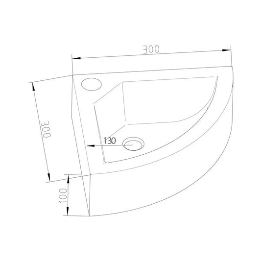 Fonteinset Sanilux Corner Hardsteen met kraan, waste & sifon 30x30x10cm