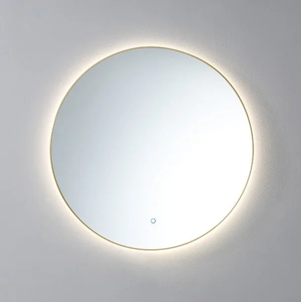 Ronde spiegel Goud Geborsteld met LED verlichting, 3 kleur instelbaar & dimbaar 80x2,5 cm