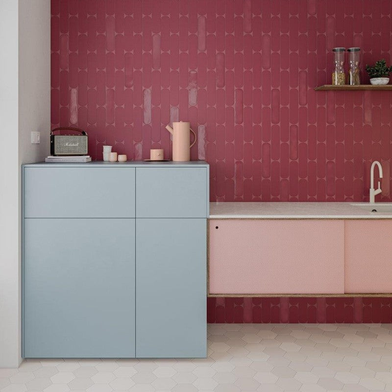 Wandtegel Wow GRACE Berry Oval Gloss 7.5×30 cm (doosinhoud 0.444 m2)3