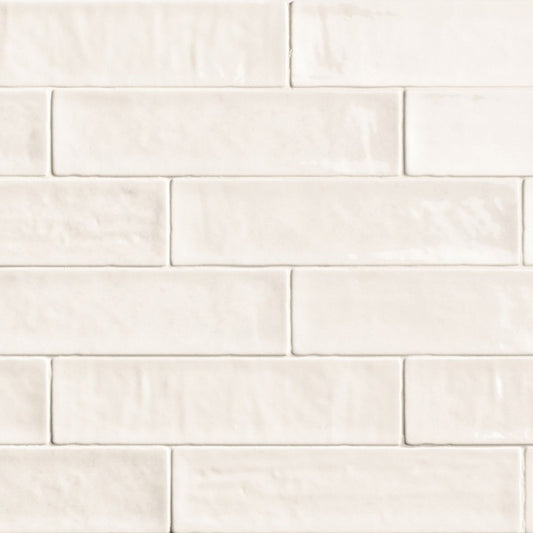 Wandtegel Natucer Zellige White Glans 6.2×25 cm (doosinhoud 0.5 m2)2