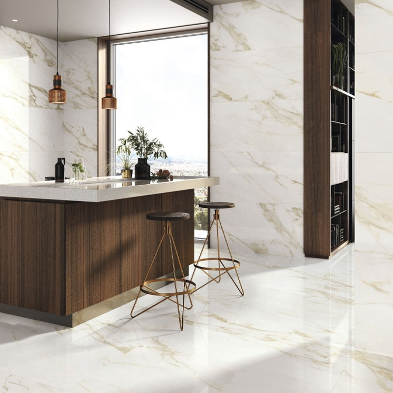 Vloer- en Wandtegel PULIDO Marmerlook Adaggio Gold 80×80 cm (doosinhoud 1.28 m2)3