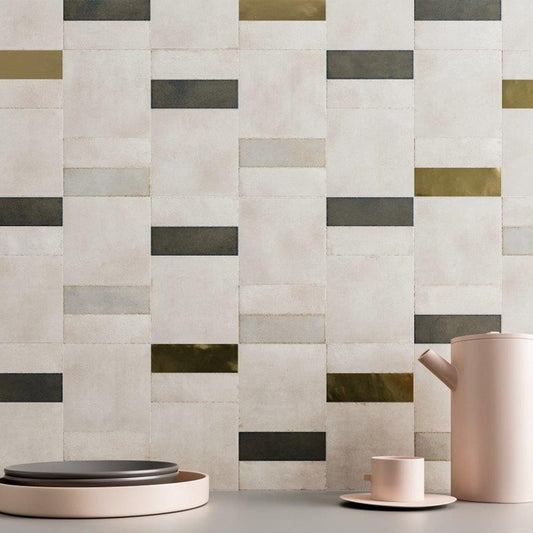 Wandtegel Wow Pottery Gold 5×15 cm (doosinhoud 0.71 m2)2