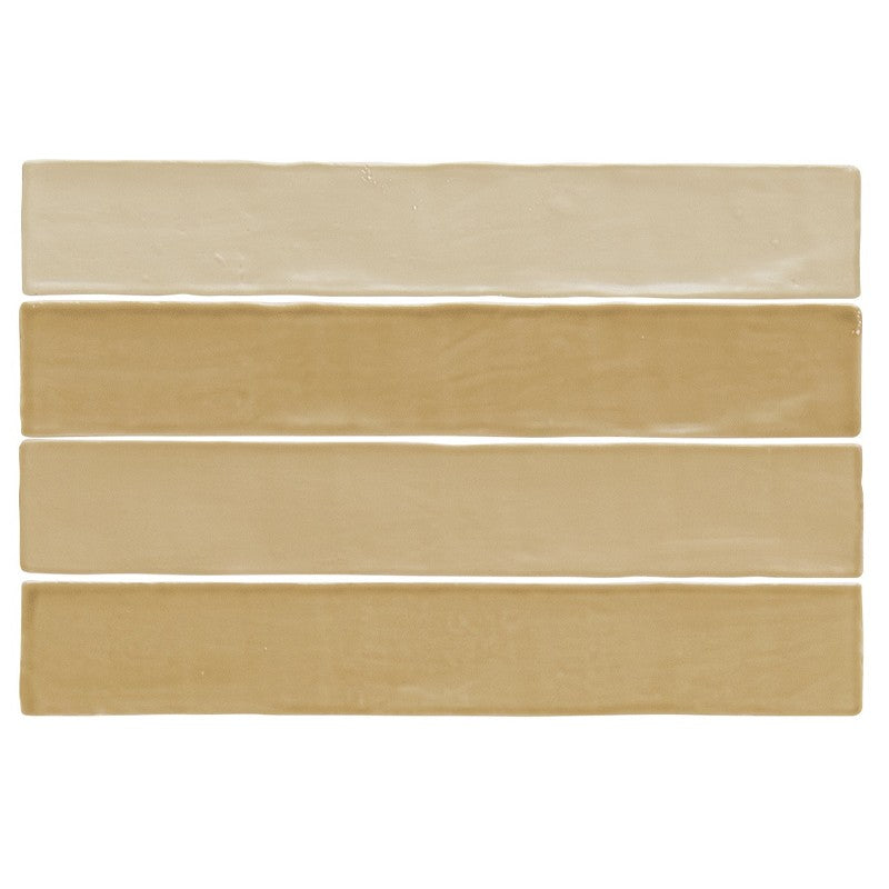 Wandtegel Sottocer SENSE Mustard Beige 6.5×39.5 cm (doosinhoud 1 m2)1