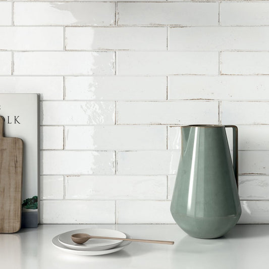 Wandtegel Novabell FUSION BIANCO 6×25 cm (doosinhoud 0.75 m2)2