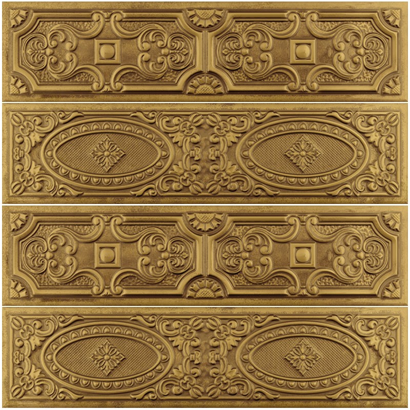 Wandtegel Antic Decor UPTOWN Gold Toki Mix 7.4×29.75 cm (doosinhoud 0.92 m2)3