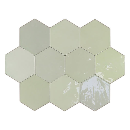WOW ZELLIGE HEXA MINT Wandtegel 10,8×12,4 cm (doosinhoud 0.382 m2)2