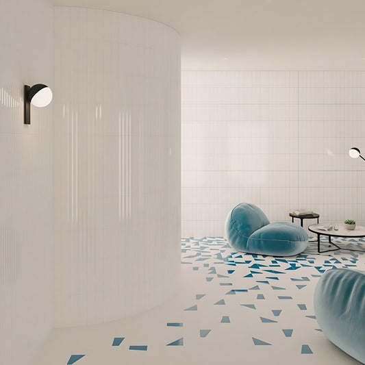 WOW STRIPES ICE WHITE GLOSS Wandtegel 7,5×30 cm (doosinhoud 0.289 m2)2