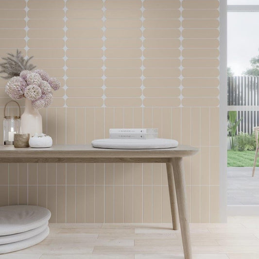 Wandtegel Wow GRACE Sand Oval Gloss 7.5×30 cm (doosinhoud 0.444 m2)2