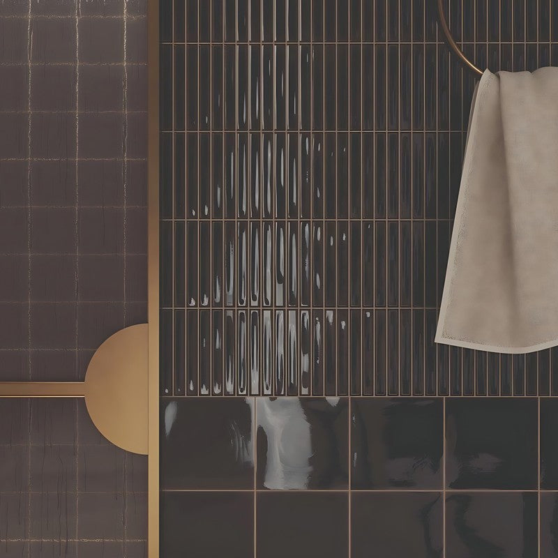 WOW SWEET BARS EBONY GLOSS Wandtegel 12,5×25 cm (doosinhoud 0.438 m2)2