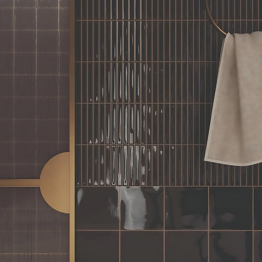 WOW SWEET BARS EBONY GLOSS Wandtegel 12,5×25 cm (doosinhoud 0.438 m2)2