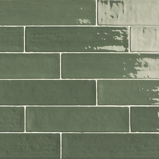 Wandtegel Natucer Zellige Green 6.2×25 cm (doosinhoud 0.5 m2)2