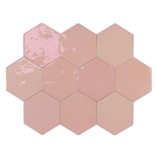 WOW ZELLIGE HEXA PINK Wandtegel 10,8×12,4 cm (doosinhoud 0.382 m2)2
