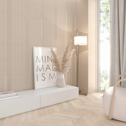 Wandtegel Wow GRACE Sand Mat 7.5×30 cm (doosinhoud 0.488 m2)2