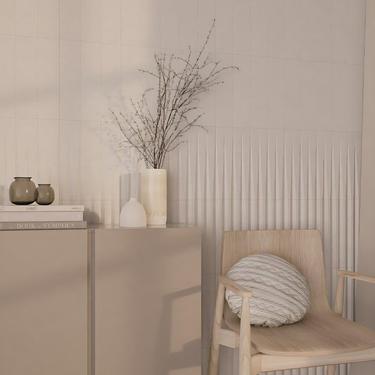 WOW STRIPES WHITE STONE MAT Wandtegel 7,5×30 cm (doosinhoud 0.289 m2)2