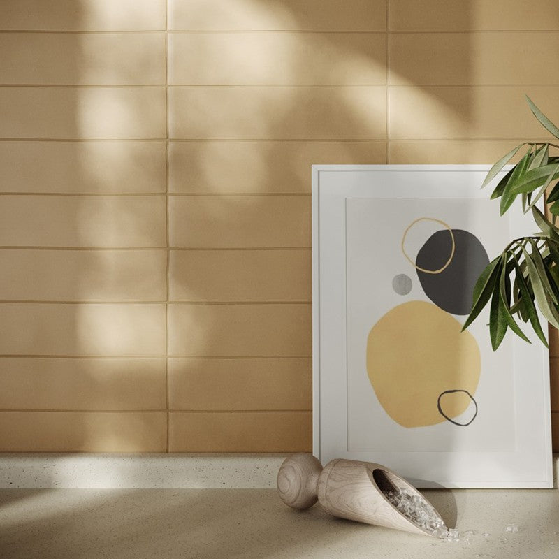 Wandtegel Revoir Paris PROVENCE Taupe Uni 6.2×25 cm (doosinhoud 0.32 m2)3