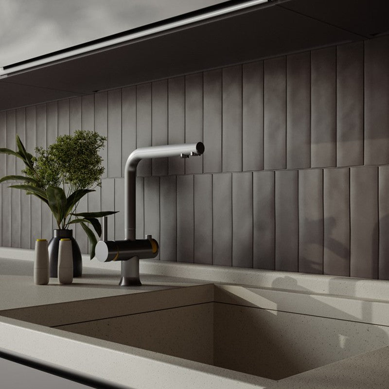 Wandtegel Revoir Paris PROVENCE Antraciet 6.2×25 cm (doosinhoud 0.32 m2)3