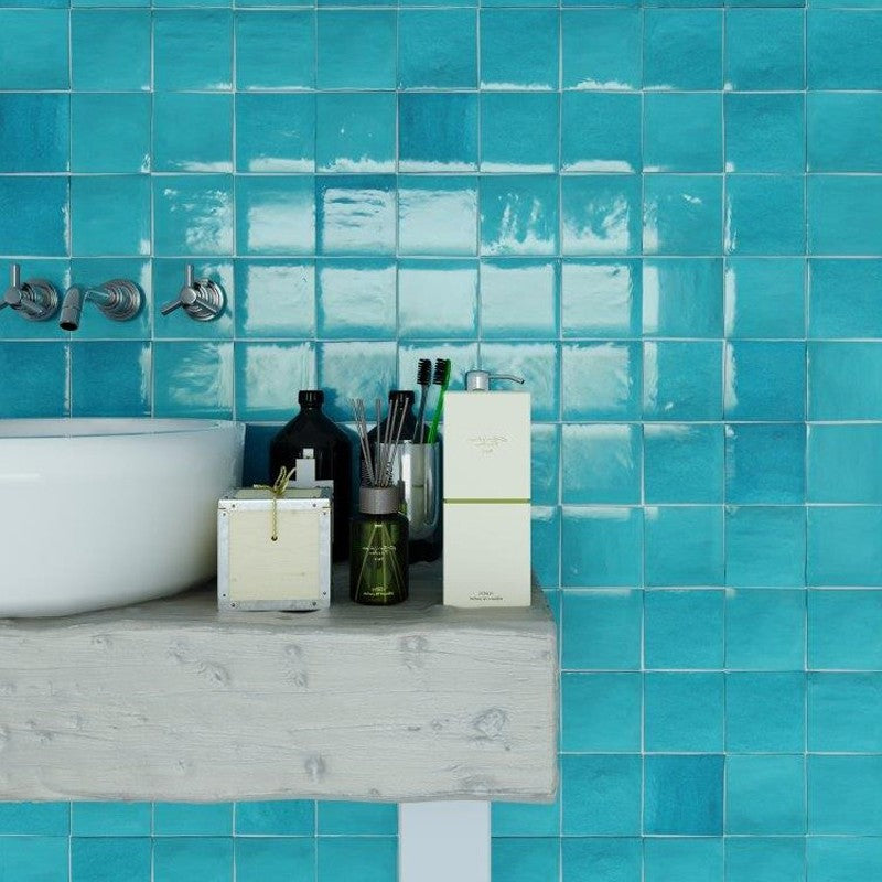 Wandtegel Marrakech ZELIJ Azul Cielo 10×10 cm (doosinhoud 0.81 m2)3