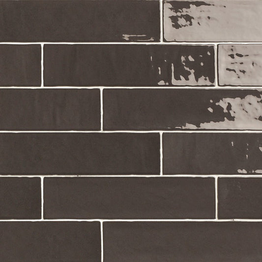 Wandtegel Natucer Zellige Black 6.2×25 cm (doosinhoud 0.5 m2)2