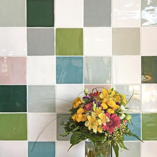 Wandtegel Sottocer HARMONY Olive Groen 15×15 cm (doosinhoud 0.5 m2)2