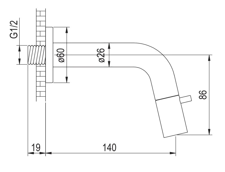 Brauer Gunmetal Edition Fonteinkraan inbouw - uitloop 14cm - PVD - geborsteld gunmetal