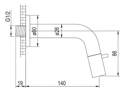 Brauer Chrome Edition Fonteinkraan inbouw - uitloop 14cm - chroom