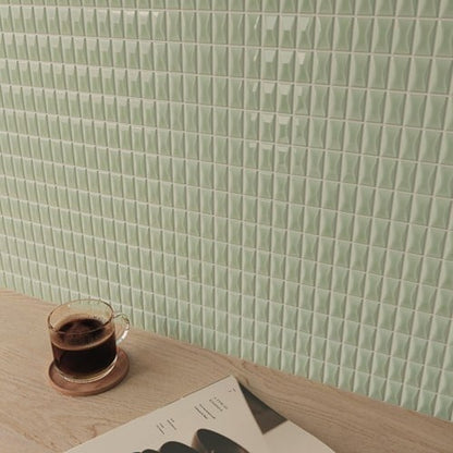 3D Bars Bevel Jade Gloss 12,5x25