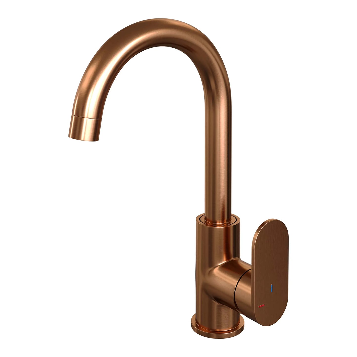 BRAUER Copper Edition hoge opbouw wastafelmengkraan met draaibare ronde uitloop model C koper geborsteld PVD