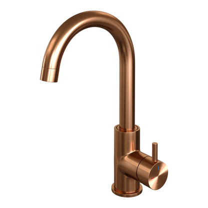 BRAUER Copper Edition hoge opbouw wastafelmengkraan met draaibare ronde uitloop model B koper geborsteld PVD