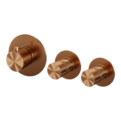 Brauer Copper Edition inbouw badthermostaat met uitloop - 3-standen handdouche - geborsteld koper PVD