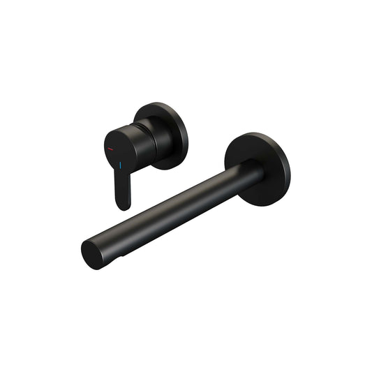BRAUER Black Edition inbouw wastafelmengkraan met rechte uitloop en rozetten model D2 mat zwart