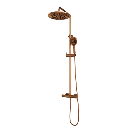 Brauer Copper Edition stortdoucheset - hoofddouche 30cm - ronde handdouche - geborsteld koper PVD