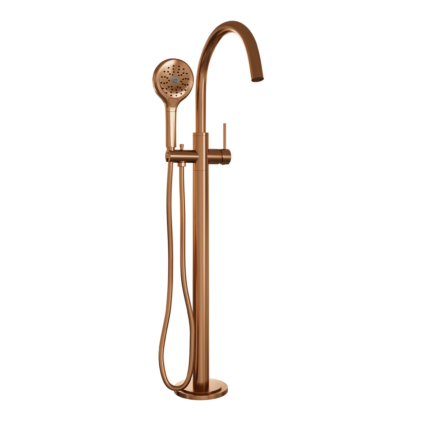 Brauer Copper Edition vrijstaande badkraan - 3 standen handdouche - geborsteld koper PVD