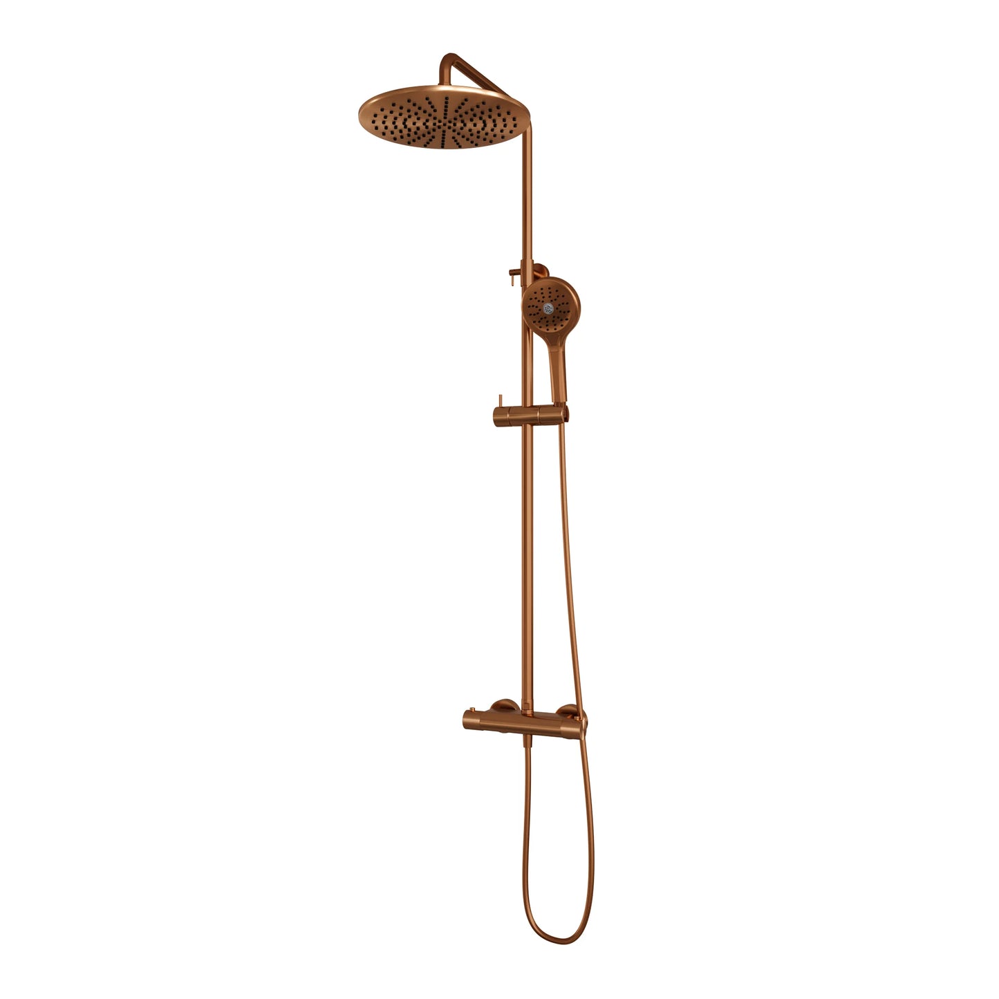 Regendoucheset Opbouw Brauer Copper Carving 30 cm Thermostatisch met Handdouche 3-Standen Geborsteld Koper